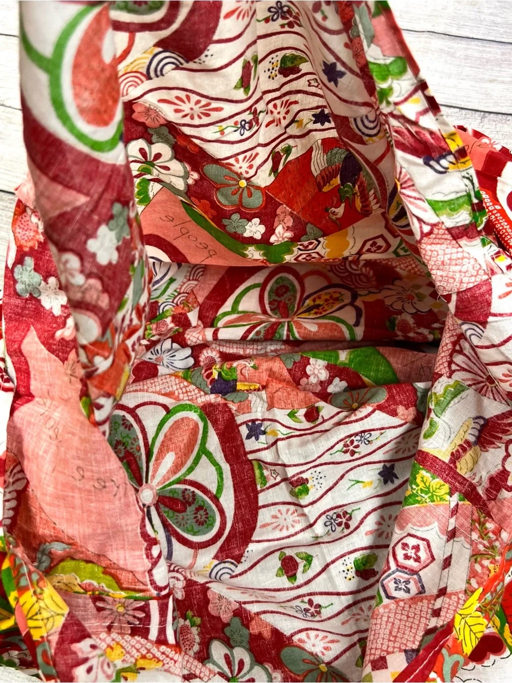 Free People Limited Edition Tote Bag Red Multicolor Floral Boho Sustainable